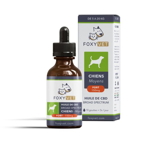 Huile de CBD Pour Chien Moyen 150mg 30ml - Foxyvet