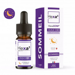 Huile CBD Mélatonine Sommeil Fraise - Hexa3